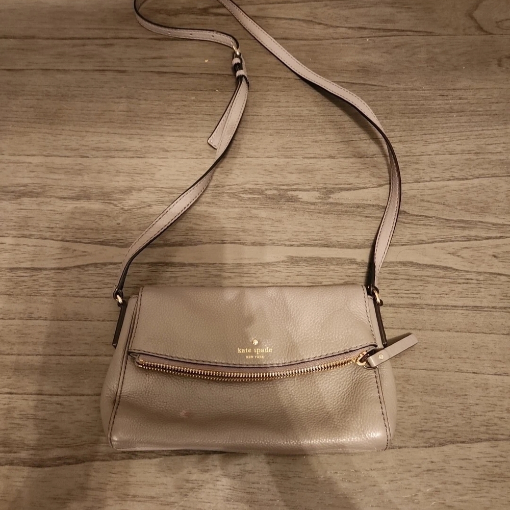 Kate Spade Taupe Leather Crossbody Bag